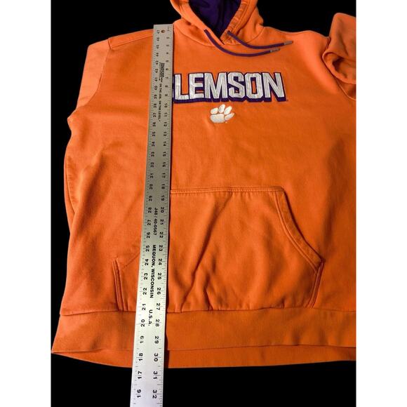 CLEMSON TIGERS Sweatshirt Men Size XL Orange Hoodie Champion Fleece Pullover - Picture 9 of 9